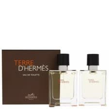 Image of Hermes Terre D'hermes Spray Eau de Toilette 2 x 50ml Gift Set Brand New Sealed
