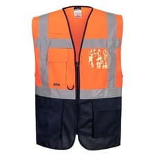 Image of Portwest Warsaw Hi-Vis Contrast Executive Vest Reflective C476