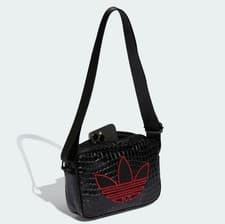 Image of Adidas Originals Croco Mini Airliner Bag Black Shoulder Crossbody KE0685