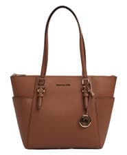 Image of MICHAEL KORS Womens Brown Charlotte Tote Zip Top Shoulder Bag BNWT