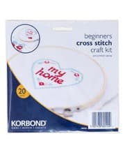 Image of My Home Cross Stitch Kit For Beginners Craft 14 Count Aida Fabric Hobby 18x18cm