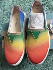 Image of Toms BNIB Size 3.5 Shoes Multi Rainbow Colour