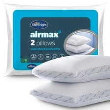 Image of Silentnight Airmax 2 Pack Pillows Cool Breathable Medium Support Bed Pillows UK