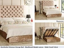 Image of Stockholm Gas Lift Ottoman Storage Bed Crush Velvet, Chenille & Linen Esupasaver