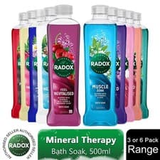 Image of Radox Bath Soak 100% Nature Inspired Fragrances 500ml, 3 or 6 Pack