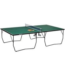 Image of 9FT Folding Table Tennis Table with 8 Wheels net 2 Paddles & 3 Balls