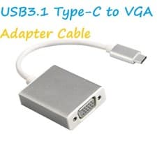 Image of USB-C Type C USB 3.1 Male to VGA 15 Pin female Adapter Cable Lead for Macbook