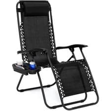 Image of Zero Gravity Chair Reclining Sun Lounger Garden Patio Chair Adjustable Recliner