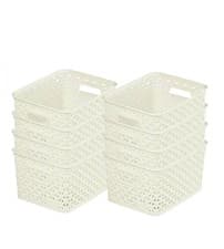 Image of CURVER My Style White 8, 4 Litre 25x20x10cm Storage Basket Box Strong Quality