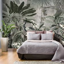 Image of TROPICAL LEAVES BIRDS Photo Wallpaper Wall Mural Home Decoration a-C-10009-a-a