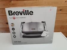 Image of Breville Café Style 3-Slice Sandwich Press – Non-Stick Plates – Stainless Steel