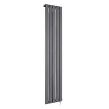 Image of Electric Designer Radiators Anthracite Vertical Fixed Temp Flat Panel 1850mm(h)
