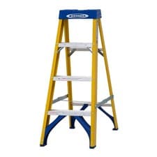 Image of Werner Fibreglass 1.12m 4 Step Swingback A Frame Step Ladder