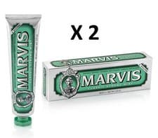 Image of 2 x Marvis NEW Classic Strong Mint Luxury Italian Toothpaste 85ml Twin Duo Pack