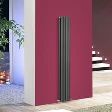 Image of Horizontal Vertical Oval Column Designer Radiator Central Heating Rad Anthracite