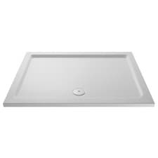 Image of Nuie Slip-Resistant White Shower Tray Low Profile Slimline Stone Resin Anti-Slip