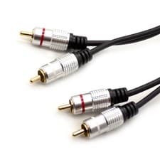 Image of 2 RCA Phono to 2 RCA Phono Cable Twin Stereo Audio Lead Gold Hi-Fi Amp Subwoofer