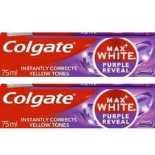 Image of 2 x Colgate Max White Purple Whitening Toothpaste 75ml