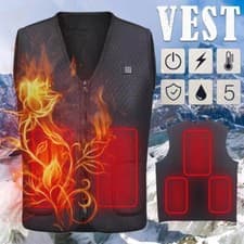 Image of Electric USB Heated Vest Jacket Warm Up Heating Pad Cloth Keep Warm Body Warmer