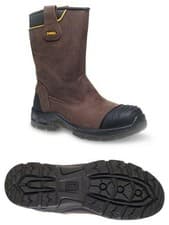 Image of DeWALT Millington S3 brown waterproof composite toe/midsole safety rigger boot