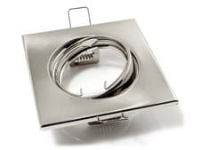 Image of SATI Satin Recessed Ceiling Spot Light Tilt Square Downlight Fitting GU10 LED