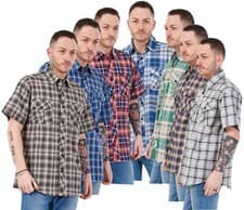 Image of Mens Plaid Check Shirt Short Sleeve Casual Button Down Big & Tall M-5XL