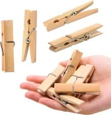 Image of Clothes Pegs Pack of 80 Washing Pegs Heavy Duty Spring Bamboo Laundry Pegs for 