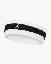 Image of NIKE JORDAN HEADBAND WRISTBANDS SET BASKETBALL SPORTS SWEATBANDS NBA WHITE BLACK
