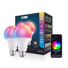 Image of 2x Smart Bulb Alexa WiFi LED Light Bulbs 9W RGB App Control for Alexa Google IOS