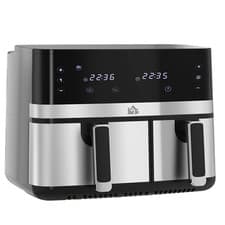 Image of HOMCOM Dual Zone Air Fryer 8.5L Double Air Fryer with Syncfinish 2700W