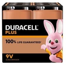 Image of Duracell Plus 9V Alkaline Batteries 6LR61 MN1604 Battery