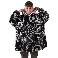 Image of The Big Softy Oversized Blanket Hoodie Kids - Teens, Graphic Print Black Hood...