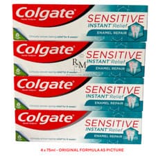 Image of 4x 75ml Colgate Sensitive Instant Relief Enamel Repair Toothpaste - EXP 03 /2026