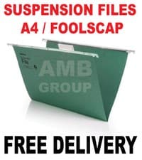 Image of SUSPENSION FILES A4 FOOLSCAP 25 50 100 150 200 STRONG Durable inc TABS & INSERTS