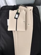 Image of BOSS Men's Tracksuit Set Beige Hoodie & Joggers Zip Hooded Blended Fabric Size L