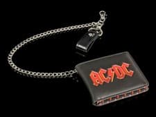 Image of Men's Wallet - AC/DC Logo with Chain | Rock Band Metal Purse Gift