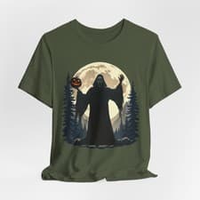 Image of Grim Reaper Halloween T Shirt Scream Mask Ghost Pumpkin Full Moon Men Women
