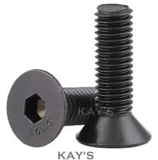 Image of M6 COUNTERSUNK SOCKET SCREWS ALLEN KEY BOLTS SELF COLOUR BLACK HIGH TENSILE 10.9
