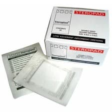 Image of Steropad Low Adherent Dressing 10 x 10cm Cuts Burns Wounds Steroplast