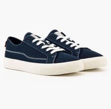 Image of Levi's Decon Canvas Lace Trainers Navy Blue/White