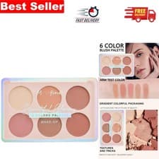 Image of 6 Shades Blush Palette - Highly Pigmented, Matte Finish for Mature Skin Beauty