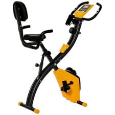 Image of HOMCOM 2-In-1 Folding Exercise Bike with 8-Level Magnetic Resistance Yellow