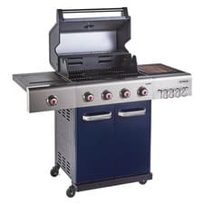 Image of Outback Jupiter 4 Burner Hybrid Barbecue with Free Propane Regulator - Blue