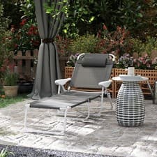 Image of Folding Reclining Lounge Chair w/ 4-Level Backrest & Headrest