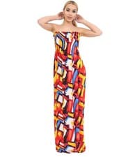Image of Women Sheering Boob Tube Maxi Ladies Bandeau Floral Printed Strapless Maxi Dress