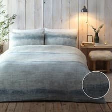 Image of Duvet Cover Bedding Set Anson Stripe 100% Brushed Cotton Appletree Hygge Green