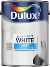Image of Dulux Matt Emulsion Paint Pure Brilliant White 5 LITRE Walls Ceilings Interior