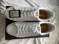 Image of Fred Perry Spencer Mens Leather Trainers Triple White UK 10 New in Box as Photos