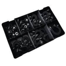 Image of EPDM Rubber Lined P-Clips | Mikalor | Mild Steel W1 | Assortment Boxes