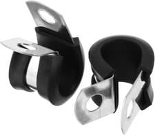 Image of Rubber Lined P Clips Cable Mounting Hose Pipe Clamp Stainless Steel Size 6-70mm